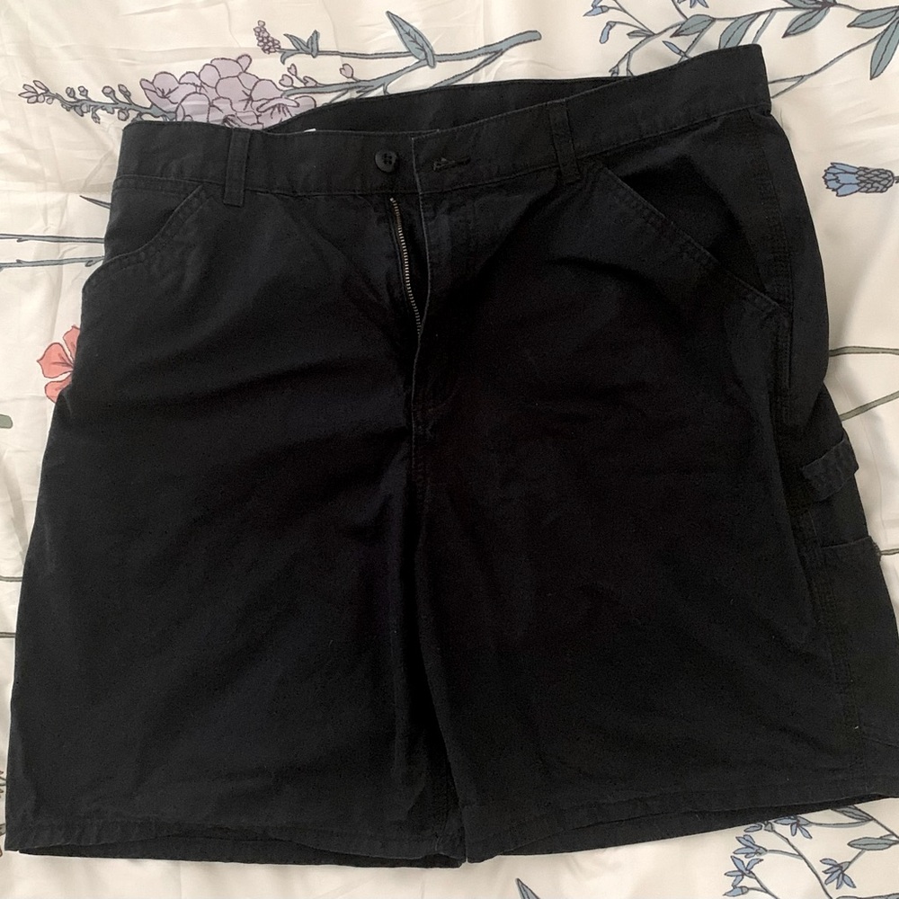 XL Jack and Jones Men's Black Work Cargo Shorts